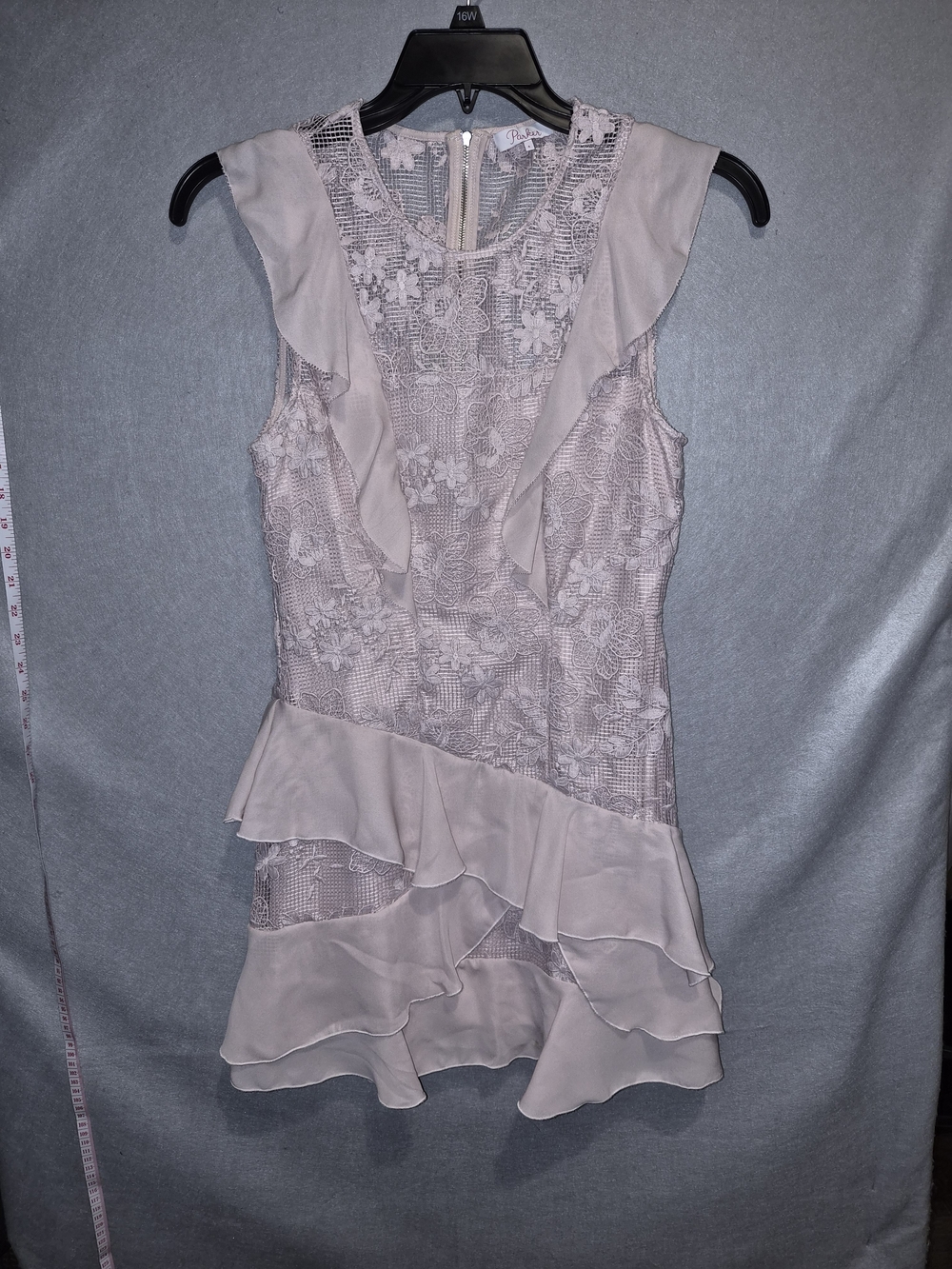 Parker Women’s Size 4 Blush Pink Lace Ruffle Dress
